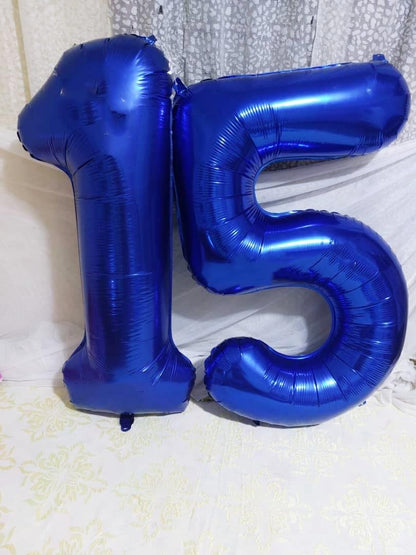 Number 5 Balloon 40 Inch for 5th Birthday Decorations, 15 25 35 50 Big Navy Blue Numbers Balloons for Wedding Party Decor