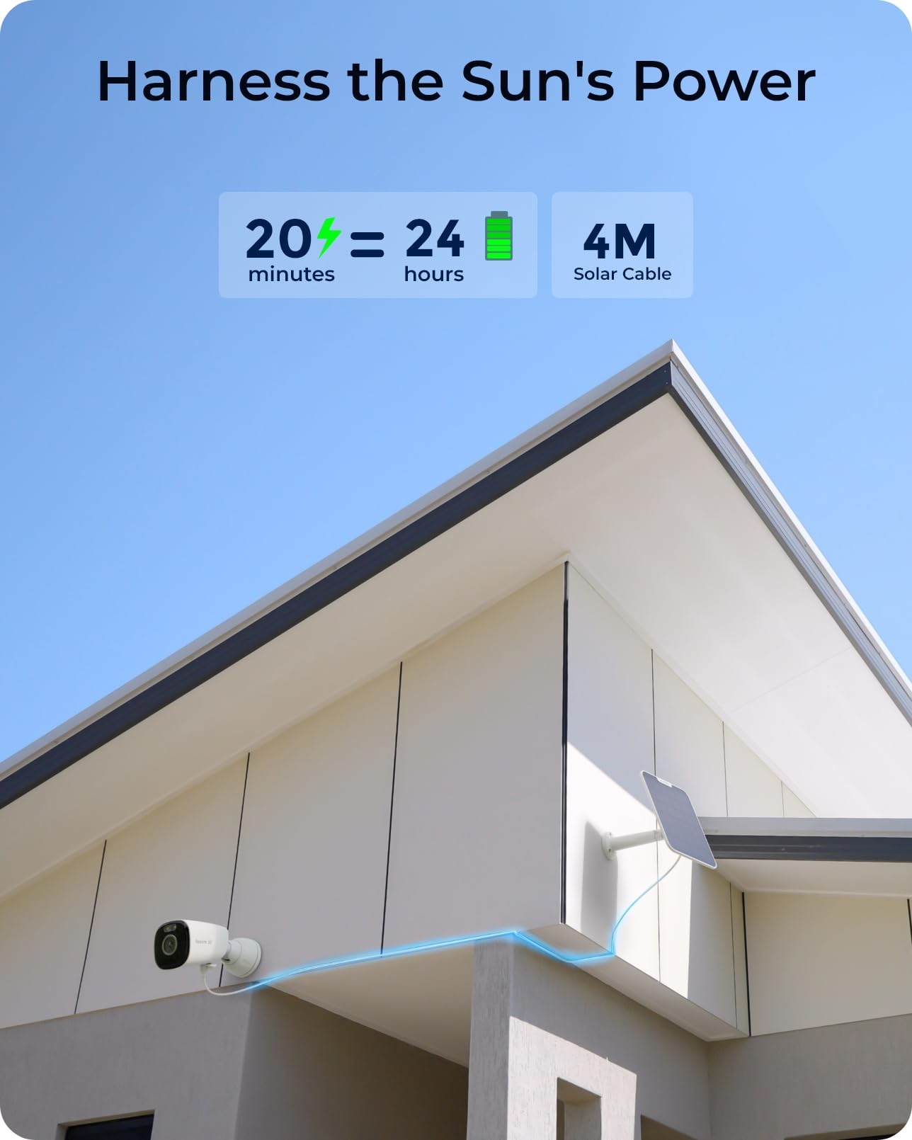 Reolink 4K/8MP Solar Security Camera Wireless Outdoor, Color Night Vision Outside Home Surveillance, 2.4/5GHz WiFi, Solar/Battery Powered, Human/Car/Animal Detection, No Extra Fee, Argus Eco Ultra Kit