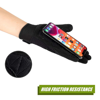 HYCOPROT Full Finger Gloves, Touch Screen Knuckle Protective Breathable Lightweight Outdoor Gloves for Shooting, Hunting, Motorcycling, Climbing (Large, Black)