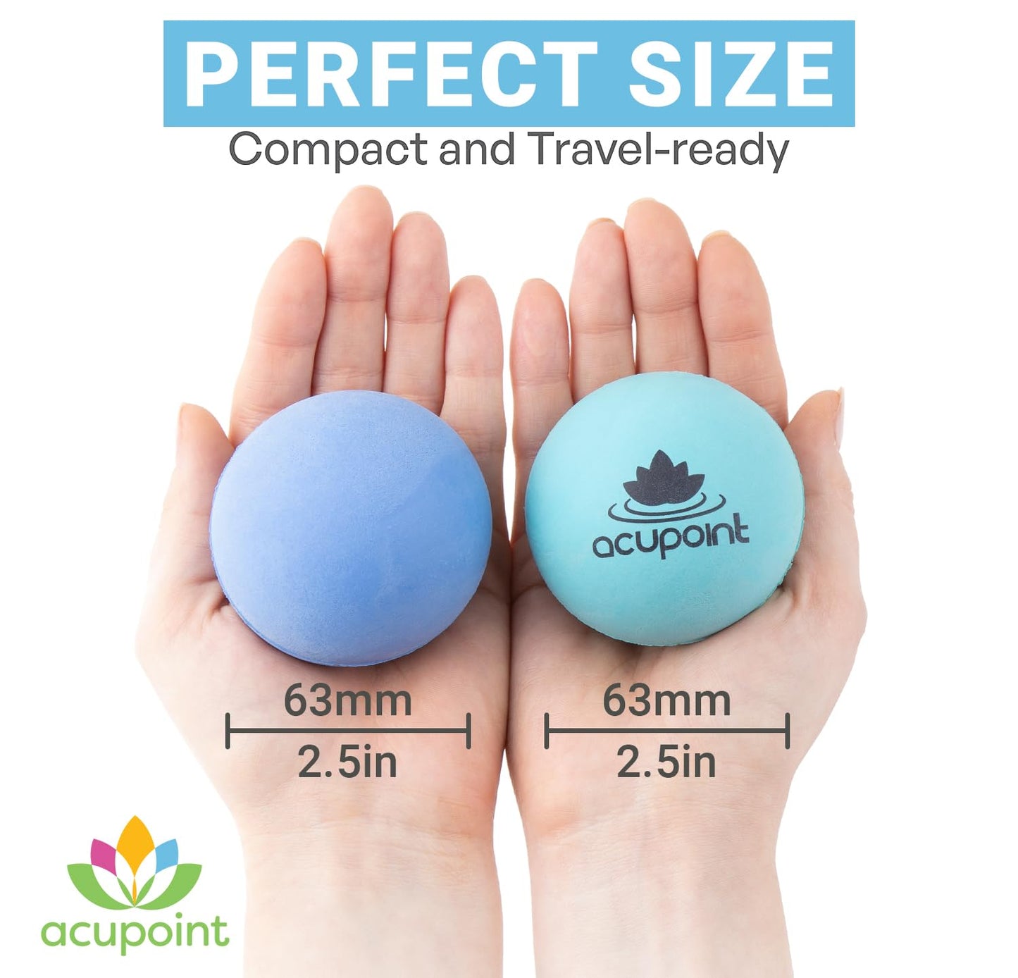 Acupoint Physical Massage Therapy Ball Set - Ideal for Yoga, Deep Tissue Massage, Trigger Point Therapy and Myofascial Release Physical Therapy Equipment