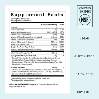 Nutrafol Women's Hair Growth Supplements, For Women 18-44 Years Old, Clinically Tested for Visibly Thicker, Stronger Hair, 100% Vegan Ingredients, Dermatologist Recommended - 1 Month Supply