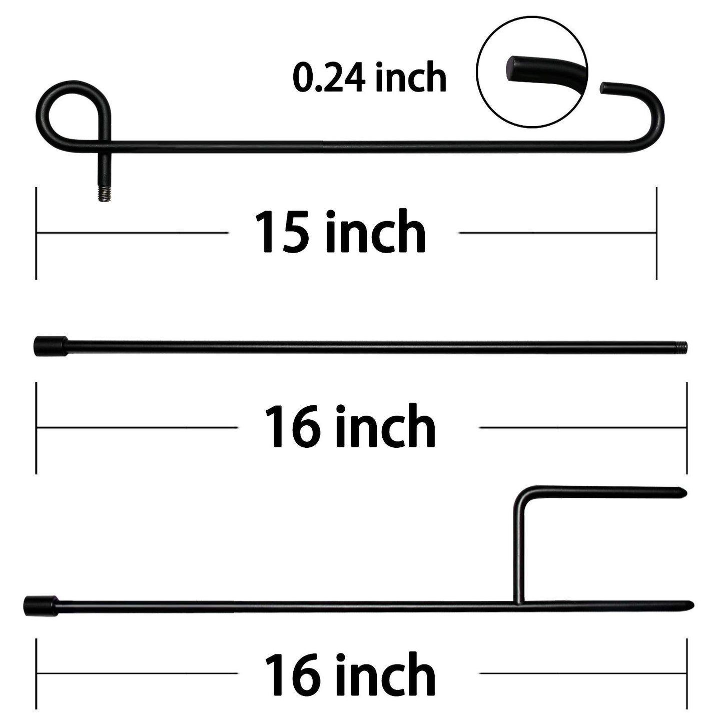HOOSUN Garden Flag Stand, Premium Garden Flag Pole Holder Metal Powder-Coated Weather-Proof Paint with Tiger Clip and Spring Stoppers without flag