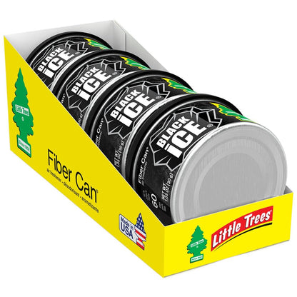 LITTLE TREES Car Air Freshener. Fiber Can Provides a Long-Lasting Scent for Auto or Home. Recycled Fiber. Black Ice, 4 Air Fresheners