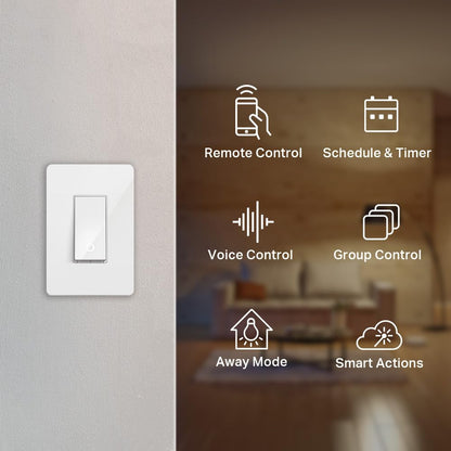 Kasa Smart Light Switch HS200, Single Pole, Needs Neutral Wire, 2.4GHz Wi-Fi Light Switch Works with Alexa and Google Home, UL Certified, No Hub Required , White