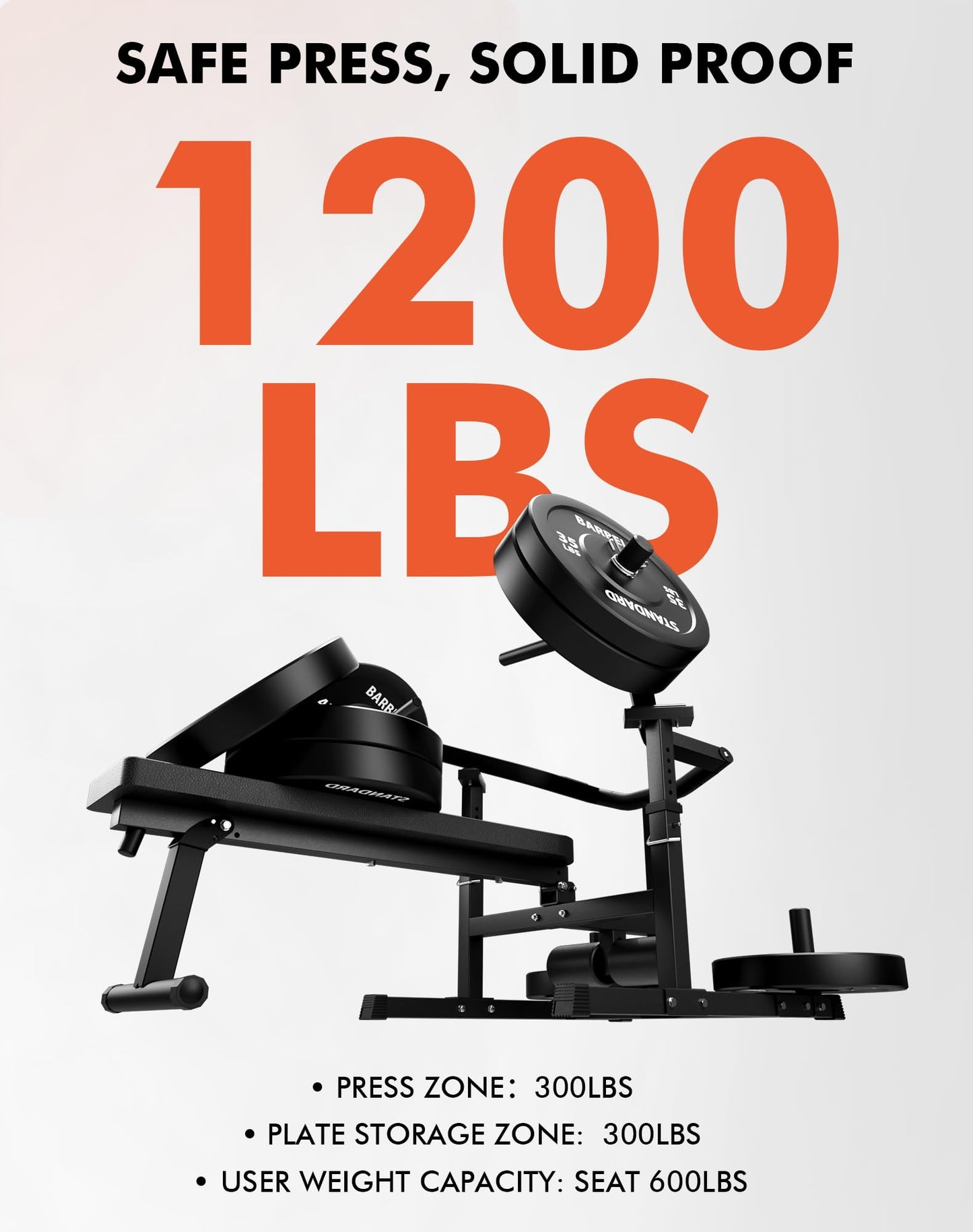 GMWD Chest Press Machine, 1250LBS Bench Press Machine with Independent Converging Arms, Adjustable Flat Incline Bench for Chest, AB Workouts, Shoulder Home Gym Equipment, Black, V1