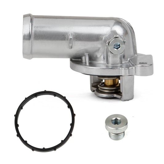 MITZONE Upgrade Aluminium Thermostat Housing Assembly Compatible with 2011-2021 Jeep Dodge RAM Chrysler 3.6L 3.2L V6 Vehicles - 200 Town & Country Avenger Grand Caravan Cherokee