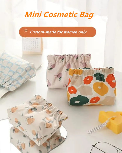 Gepehoho Small Pouches for Purse, 3pcs Portable Mini Makeup Bag, No Zipper Self-closing Accessories Organizer for Cosmetics Headphones Jewelry (D)