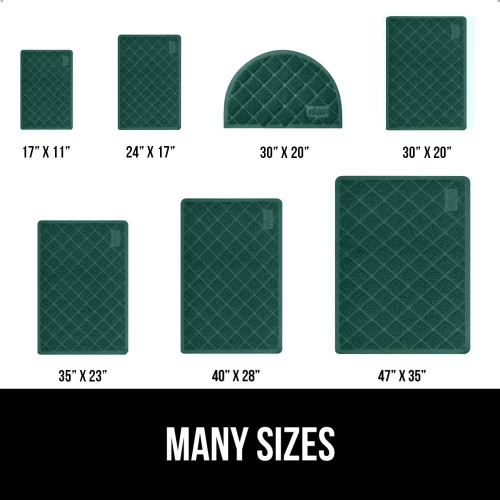 GORILLA GRIP Cat Litter Box Mat, Water Resistant, US Designed Kitty Litter Trapping Mats, Easy to Clean, Scatter Control, Less Mess and Clean Floors, Kitten Supplies for Indoor Cats 17x11 Hunter Green
