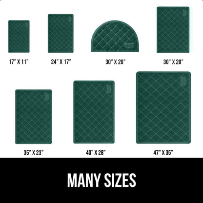 GORILLA GRIP Cat Litter Box Mat, Water Resistant, US Designed Kitty Litter Trapping Mats, Easy to Clean, Scatter Control, Less Mess and Clean Floors, Kitten Supplies for Indoor Cats 17x11 Hunter Green