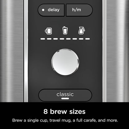 Ninja CM371 Hot & Iced XL Coffee Maker with Rapid Cold Brew, 4 Brew Styles, 8 Sizes Small Cup to Travel Mug, Single-Serve and 12-Cup Carafe, Permanent Filter, Removable Reservoir, Black (Renewed)