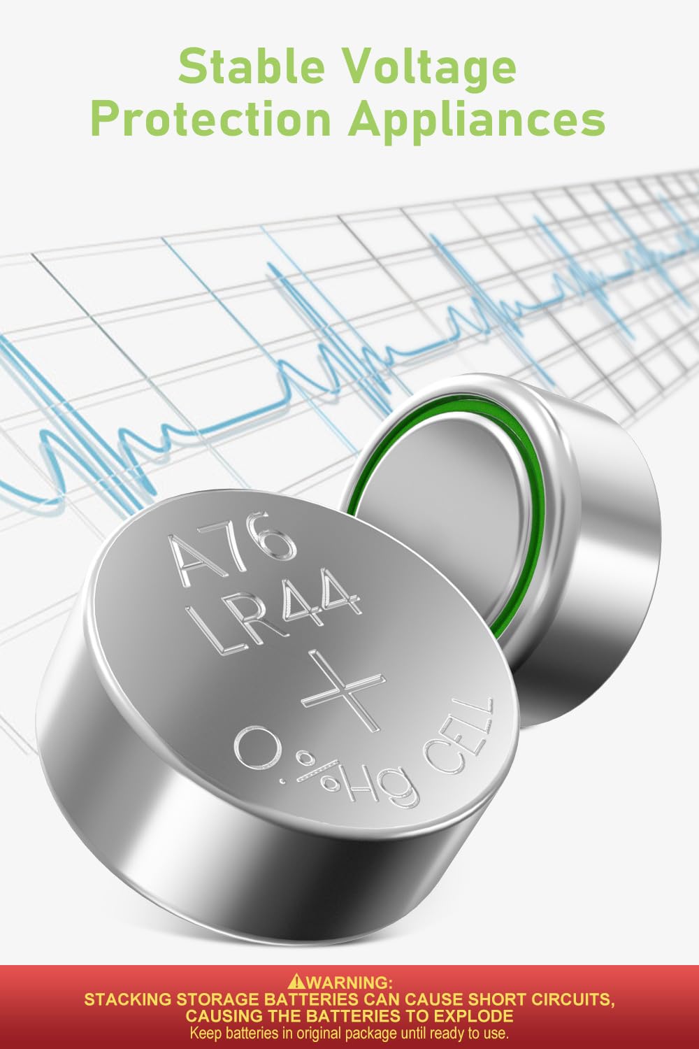 POWEROWL High Capacity LR44 Batteries 40 Pack, L1154F AG13 357 303 SR44 A76 Premium Alkaline Battery 1.5V Button Coin Cell Batteries