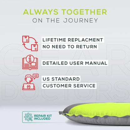 Gear Doctors Self Inflating Camping Sleeping Pad for Camping 4.3 R Insulated Camping mats-1.5 in Must Haves Inflatable Foam air Sleep mat Self Inflating air Mattress for Camping cot pad Tent Floors