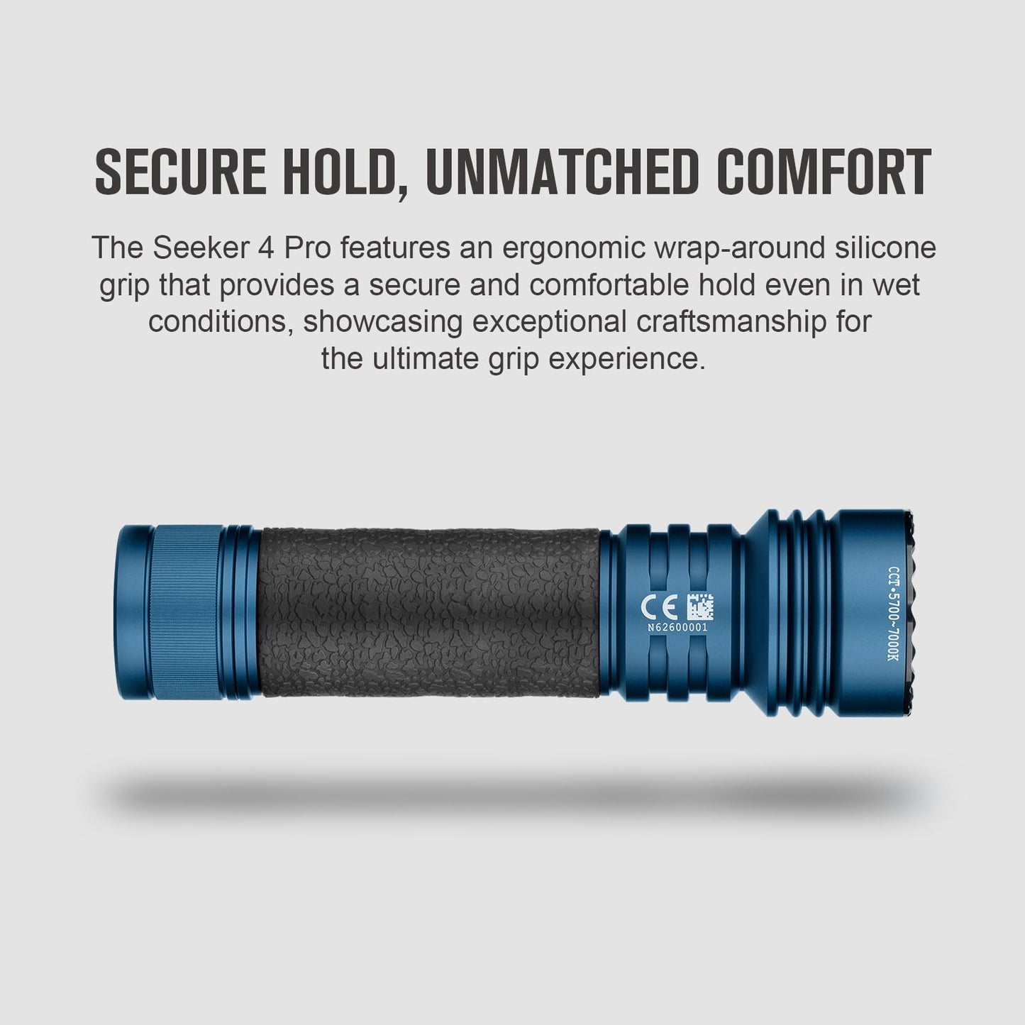 OLIGHT Seeker 4 Pro Rechargeable Flashlights, 4600 Lumens High Powerful Bright Light with USB C Holster, Waterproof IPX8 for Emergencies, Camping, Searching (Midnight Blue Cool White)