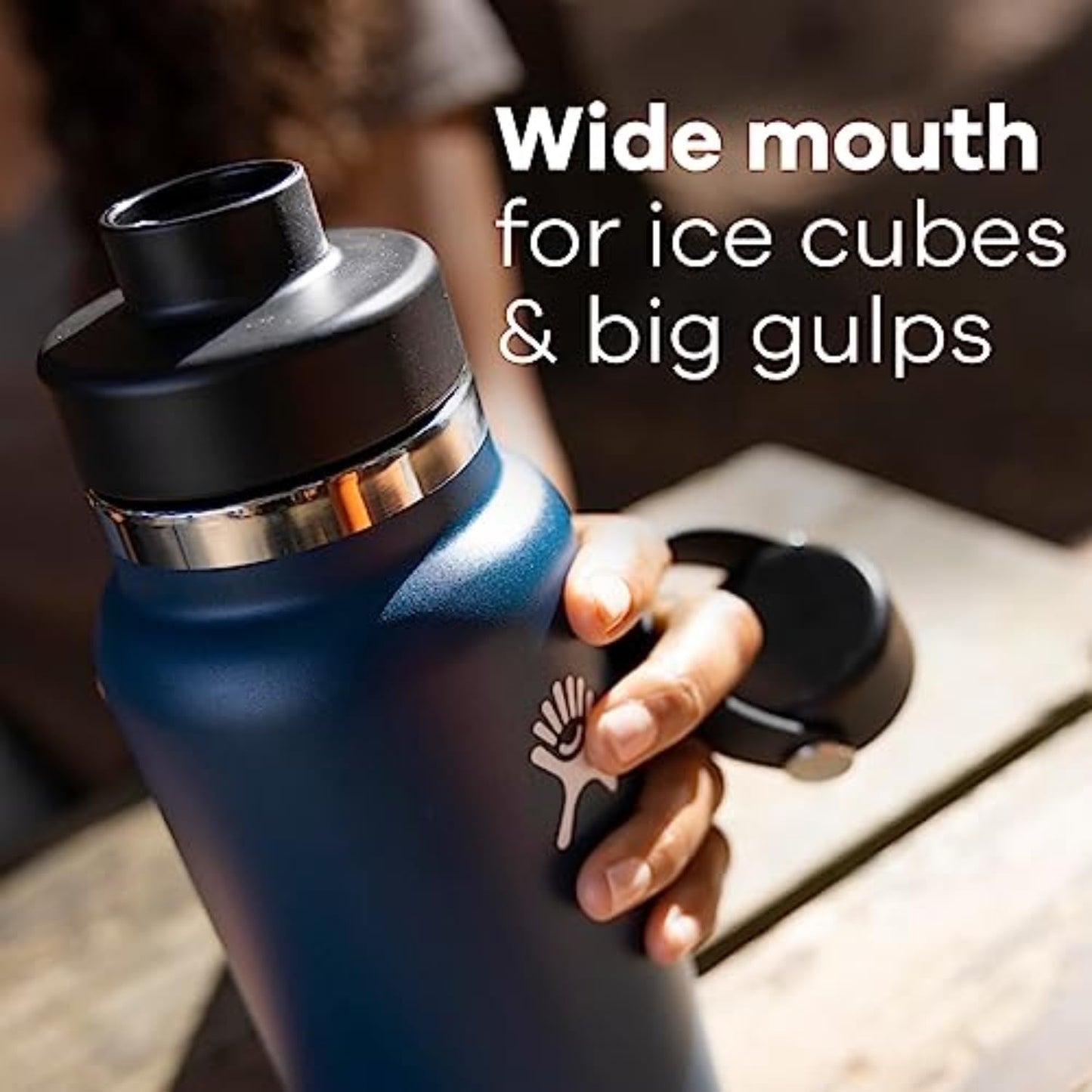 Hydro Flask Water Bottle - Insulated Stainless Steel - Wide Mouth Chug Lid, Non Spill, Leakproof in 32 Oz Cascade Blue