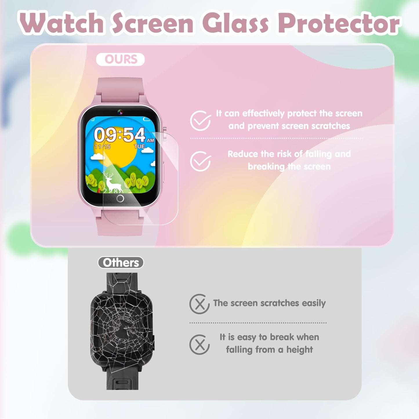 Luyiilo Kids Games Watch, with 26 Puzzle Games, Touch Screen, HD Camera, Alarm Clock, Toys for Ages 4-12 Years Old.Birthday Gift for Boys Girls (Pink)