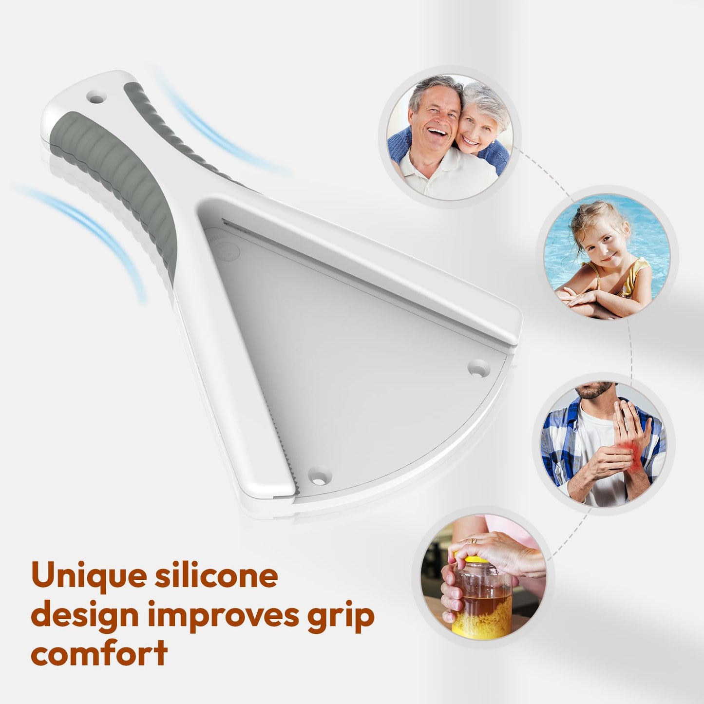 Jar Opener, Ideal Bottle Opener, Easy Grip Jar Opener & Under Cabinet Lids Opener Effortless to Unscrew Any-Sized Caps, Jar Opener for Seniors Essential Kitchen Gadgets for Weak Hands or Arthritis