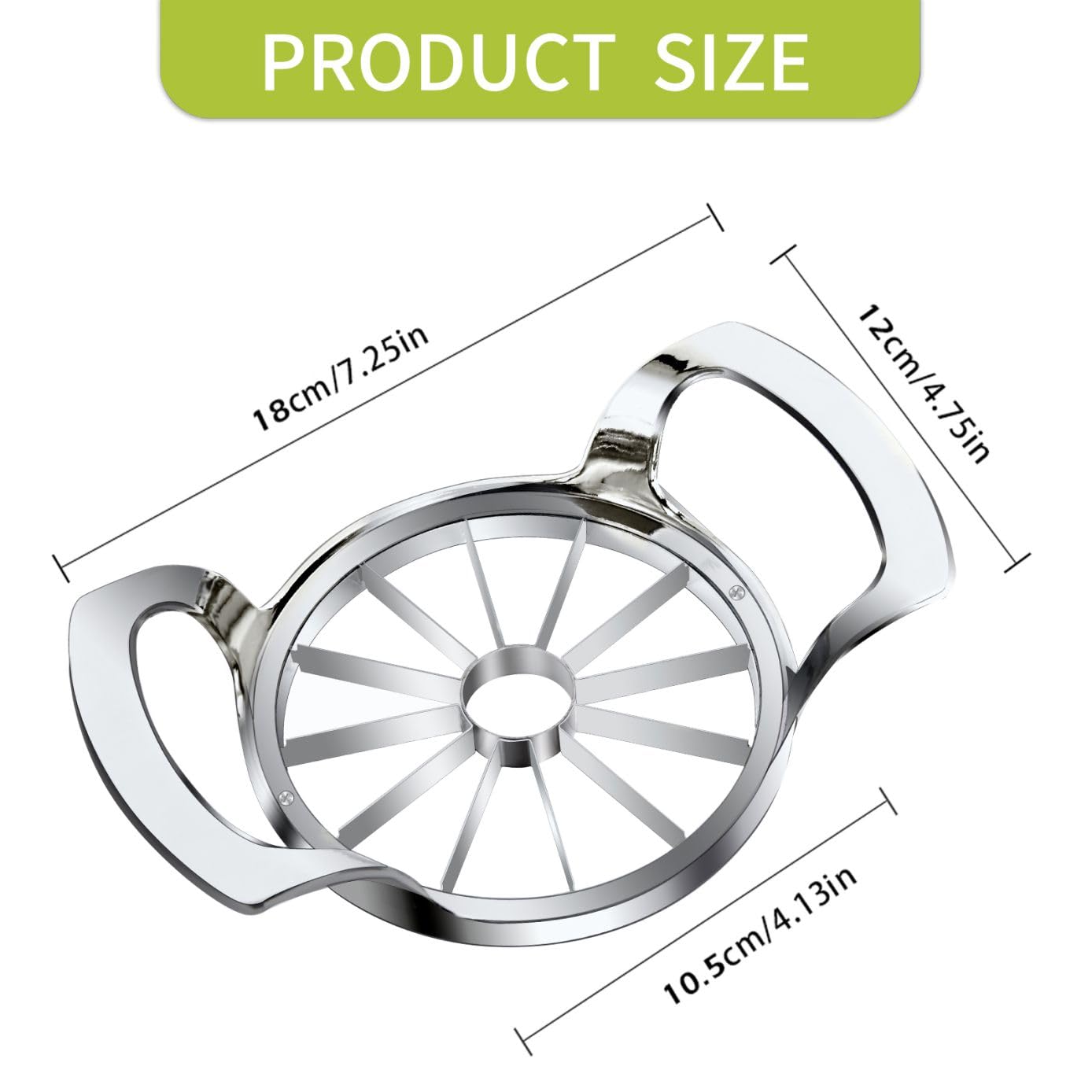 LIIGEMI Apple Slicer,12-Blade Extra Large Apple Corer, Heavy Duty Stainless Steel Apple Cutter and Divider，Easy to Use, Time-Saving.