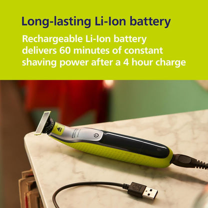 Philips Norelco OneBlade 360 Hybrid Face + Body, Electric Beard Trimmer, Shaver and Body Groomer, with 360 Blade Technology, 1x 360 Blade for Face, 5in1 Adjustable Comb, 1x Body Kit, Model QP2834/70