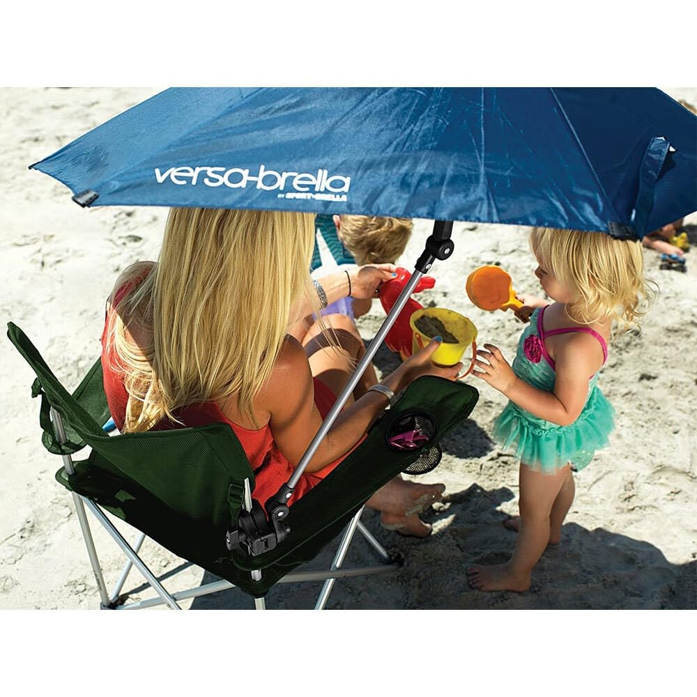 Versa-Brella UPF 50+ Personal Sun Shade - Portable Umbrella for Sports & Outdoors - Secure Clamp, 360-Degree Swivel Adjustable Position for Maximum Sun Protection - Compact with Carry Case