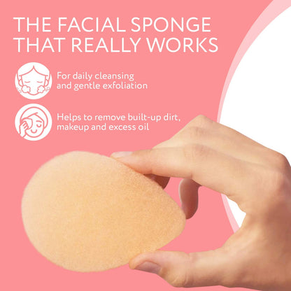 IMPRESA Face Scrubber Exfoliator Sponges - Regular Puff - Natural Medical-Grade Foam - 10 Pack Reusable Exfoliating Pads - Deep Cleanse & Dead Skin Removal - Normal to Oily Skin