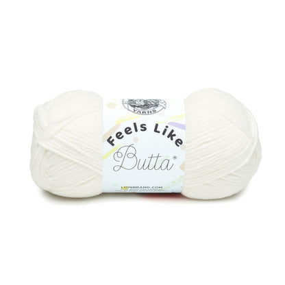 Lion Brand Yarn Feels Like Butta Yarn, Velvety-Soft Yarn for Crocheting and Knitting, 1 Pack, White