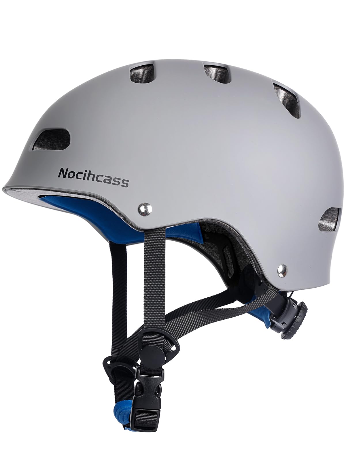 Nocihcass Skateboard Bike Helmet,Multi-Sport with Premium Safety & Ventilation,Shock-Absorbing,Adjustable for Cycling Scooter Commuter Skate Protection for Youth Adult(Large, Matte Grey)
