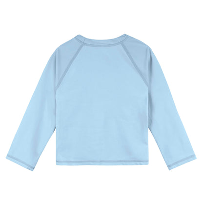 Gerber Unisex Baby Standard Toddler UPF 50+ Long Sleeve Rashguard Swim Shirt, Light Blue, 12 Months
