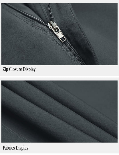 MAGCOMSEN Mens Work Pants Quick Dry Lightweight Waterproof Hiking Pants Slim Fit with Pockets for Sports Hunting Dark Grey 32