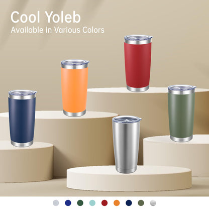 20 oz Tumblers Bulk Stainless Steel Tumbler with Lid Double Wall Vacuum Insulated Coffee Mug 20oz Powder Coated Cup for Hot and Cold Drinks, Red, 6 pack