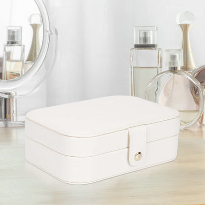 FEISCON Travel Jewelry Box, Jewelry Organizer for Girls Gift Small Jewelry Storage Box for Necklace Ring and Earrings Girls Jewelry Box/WHITE