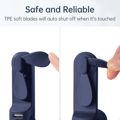 JISULIFE Portable Handheld Fan, Mini 3 In 1 with Rechargeable Battery, Personal Pocket Fan for Travel, Outdoor, USB Power Bank, Flashlight, Essential Ideal Gifts for Summer/Concert/Vacation - Blue