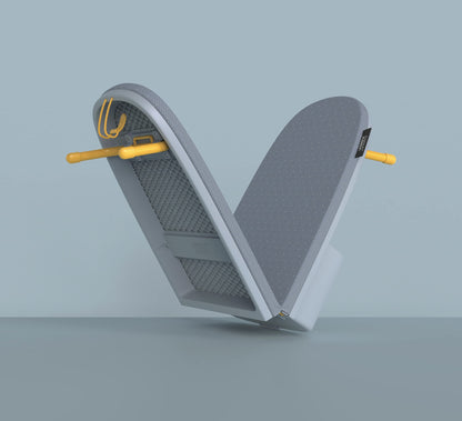 Joseph Joseph Pocket Folding Tabletop Ironing Board with Iron Holder and wall mount, Compact Space-Saving , Grey/Yellow