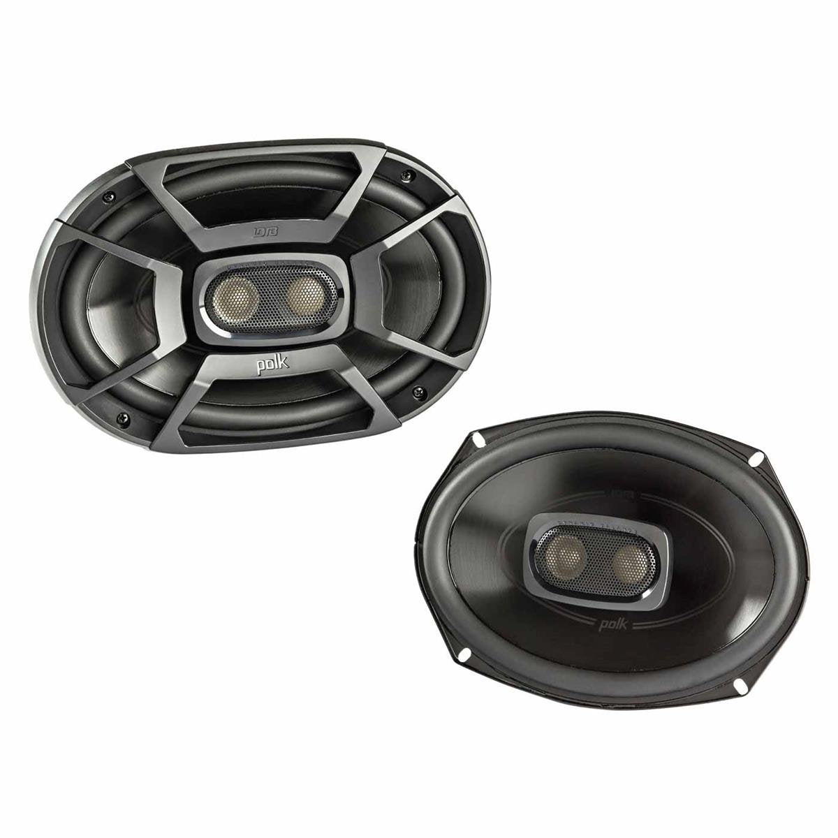 Polk Audio DB692 DB+ Series 6" x 9" Coaxial Speaker for Car & Marine, 3-Way Boat & Car Audio Speaker, 30-22kHz Frequency Response, Polypropylene Woofer Cone & 1/2" Silk Dome Tweeter, Easy Installation