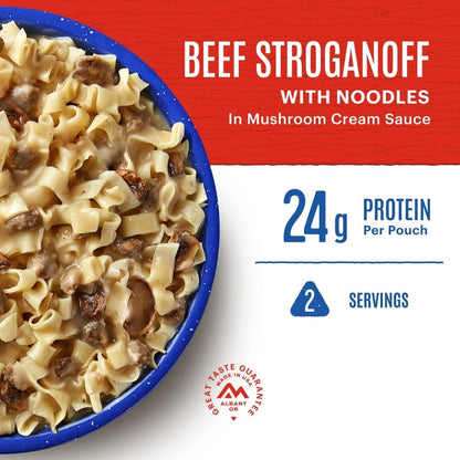 Mountain House Beef Stroganoff with Noodles | Freeze Dried Backpacking & Camping Food | 2 Servings