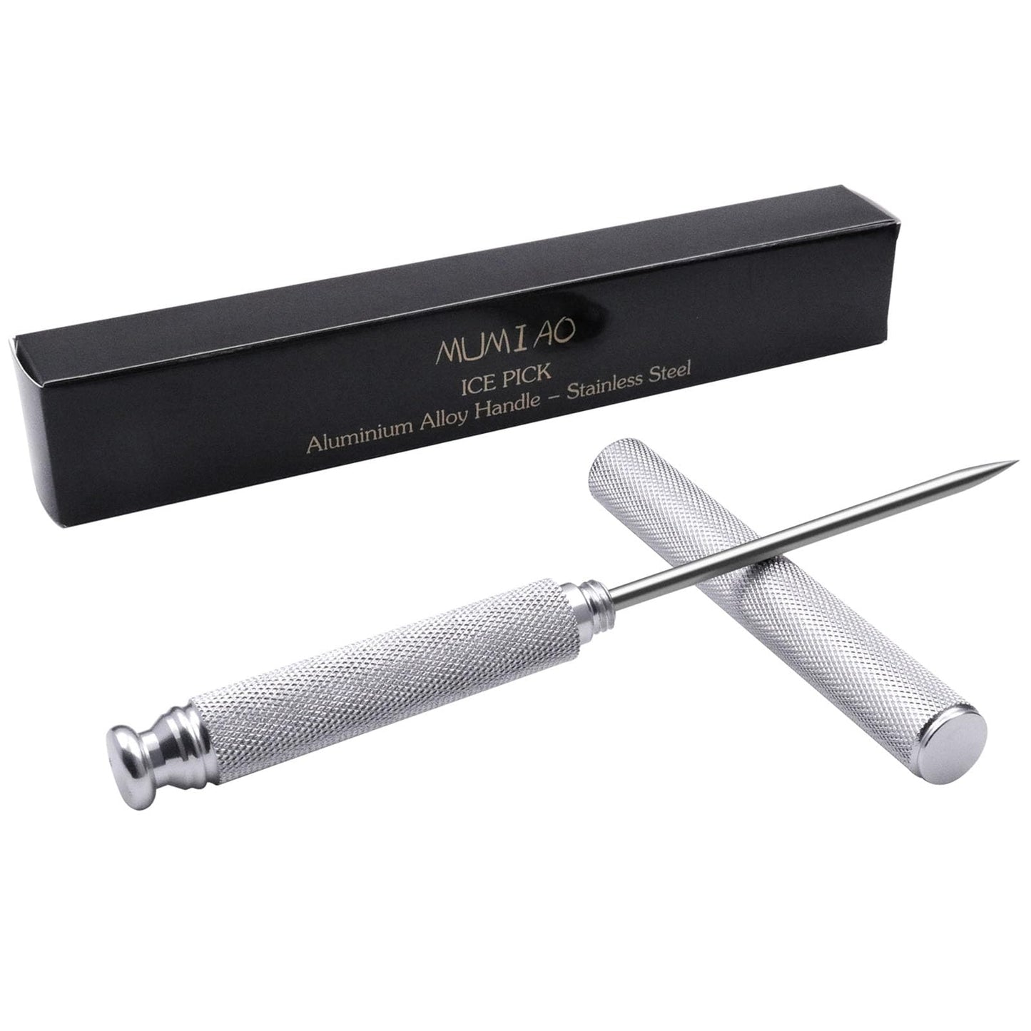 MUMIAO Ice Picks Aluminium Alloy Handle Stainless Steel Knife With Safety Cover Ice Tool Kitchen Tool for Restaurant Bar Home (Silver)