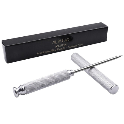 MUMIAO Ice Picks Aluminium Alloy Handle Stainless Steel Knife With Safety Cover Ice Tool Kitchen Tool for Restaurant Bar Home (Silver)