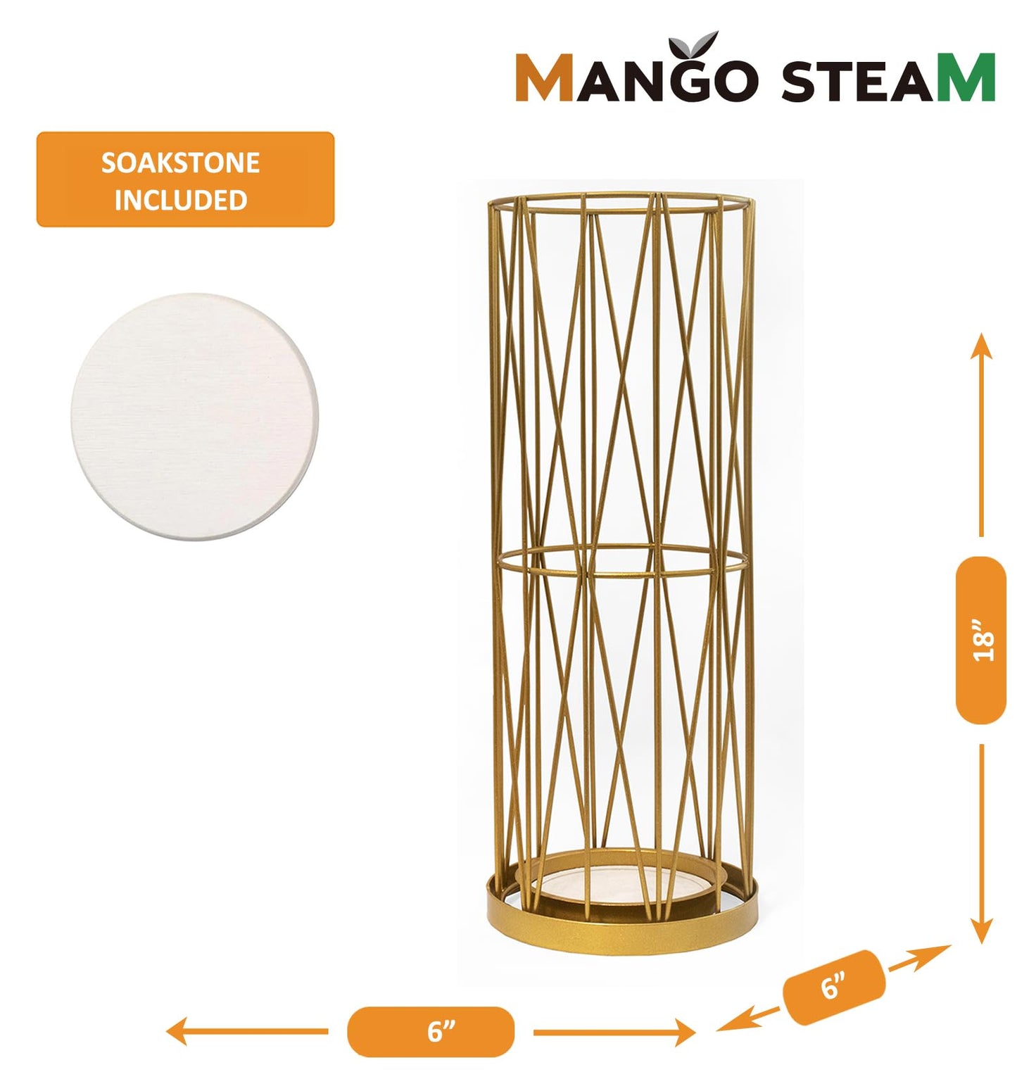 Mango Steam Pluvian Soakstone Umbrella Holder (Regular, Gold)