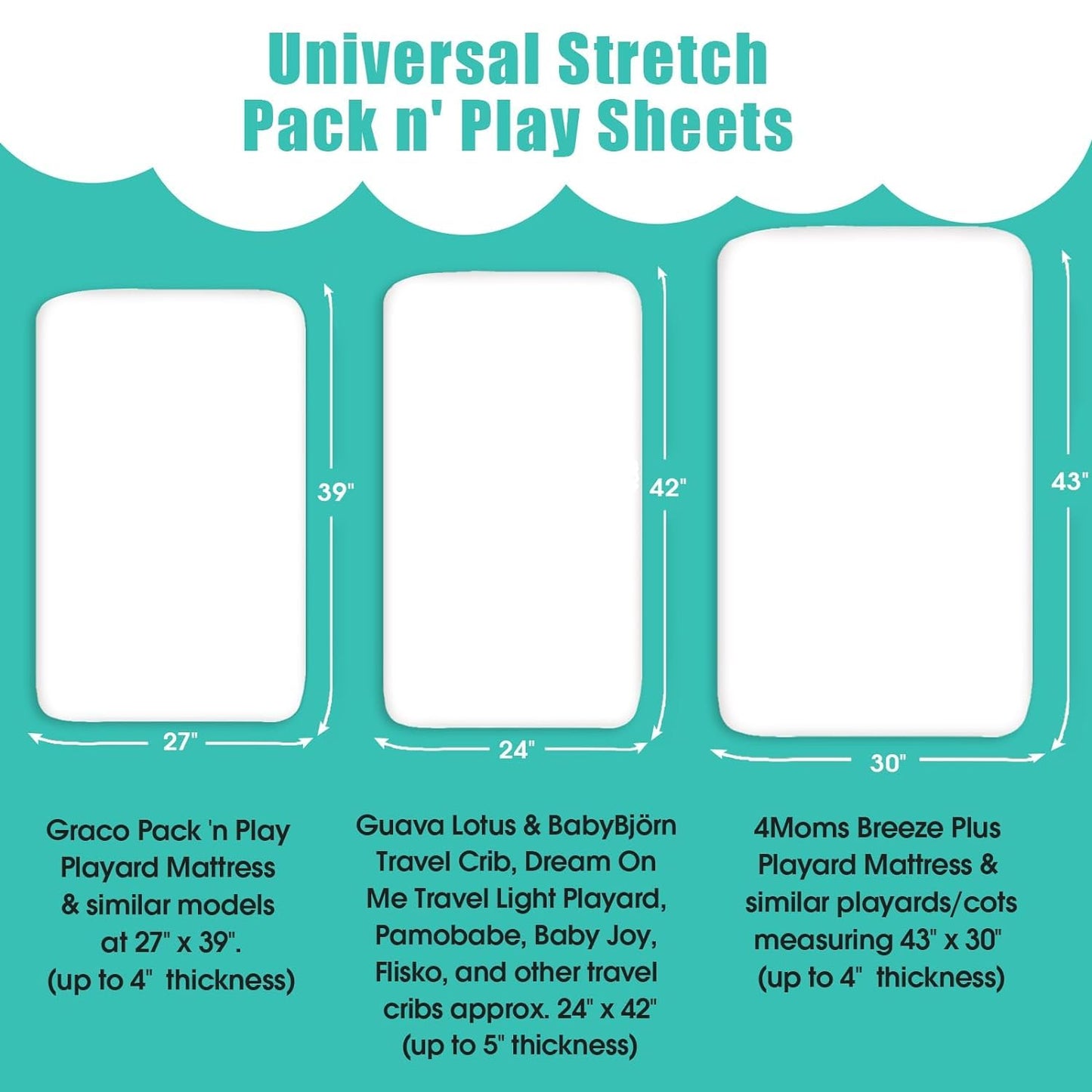 Pack n Play Sheets, BROLEX 2 Pack Mini Crib Sheets,Stretchy Portable Fitted Playard Sheet Set, Convertible Playard Mattress Cover,Ultra Soft Breathable Material,Elephant Whale