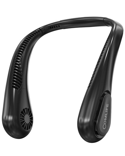 Portable Bladeless Neck Fan, 5000mAh Rechargeable Battery, 3 Speeds, Workout Essential, 360°Airflow, Twistable, Personal Wearable Neck Fan for Sports Outdoor Indoor, Gifts for Man Woman Family