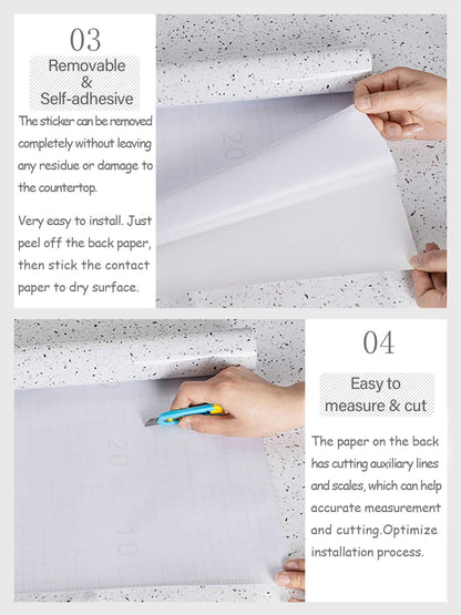 MelunMer Glossy Marble Contact Paper for Countertops Peel and Stick Wallpaper for Kitchen Waterproof Granite White Marble Sticker Self Adhesive Removable Wallpaper 118”×23.6” Easy to Install & Clean
