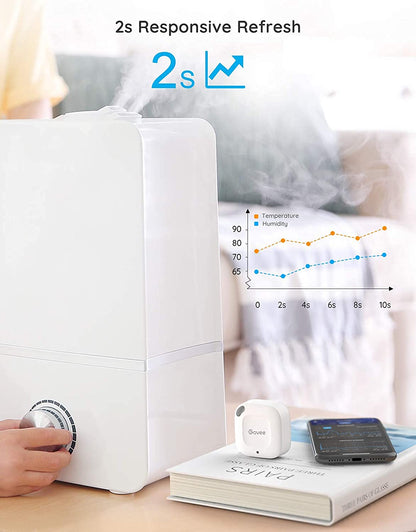 Govee Bluetooth Hygrometer Thermometer, Wireless Thermometer, Mini Humidity Sensor with Notification Alert, Data Storage and Export, 262 Feet Connecting Range