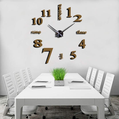 FASHION in THE CITY New 3D DIY Mirror Surface Wall Clocks Modern Design Living Room Decorative Wall Watches … (Coffee)