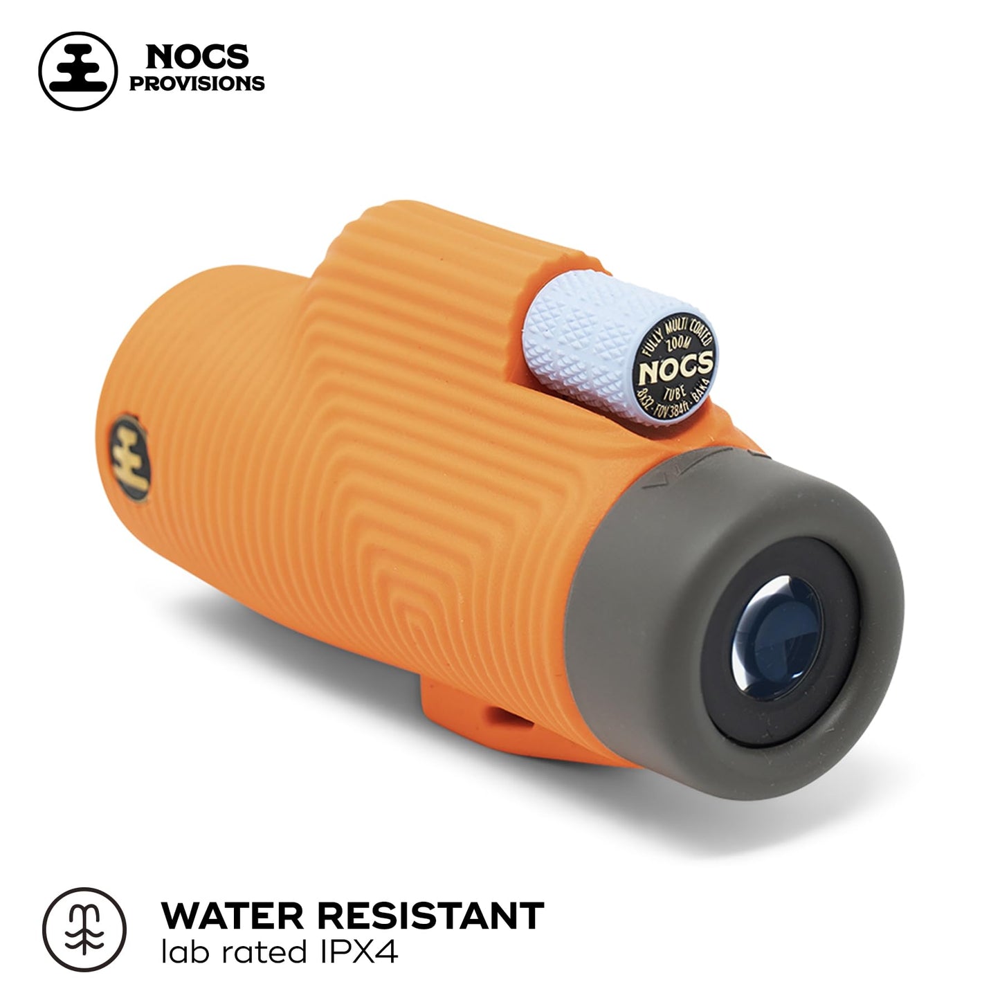 Nocs Provisions Zoom Tube 8x32 Monocular, 8X Magnification Telescope, Bak4 Prism, Wide Field of View for Bird Watching, Backpacking & Wildlife Viewing - International Orange