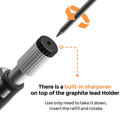 Nicpro 11 Pieces 2mm Mechanical Pencil Set, 3 PCS Carpenter Drafting Pencil 2.0 mm for Art Drawing Writing Sketching Construction with 6 Tube Pre-Sharpen HB & 2B Refill, Eraser, Sharpener