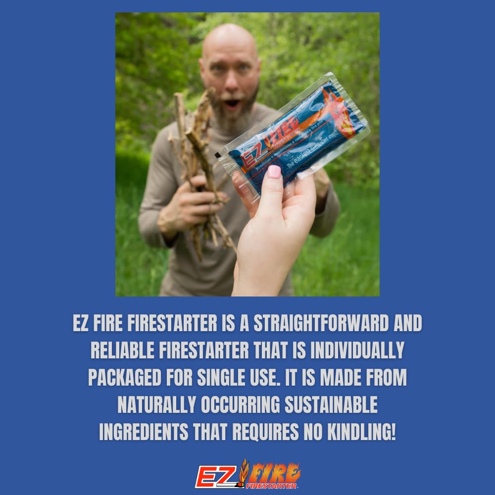 Naturally Occurring, Reliable, All Purpose, Easy-to-Use Fire Starter for Wood Stoves, Fireplaces, Campfires, and Bonfire – Waterproof, Windproof, Safe, Clean, Odorless | 50 Pack