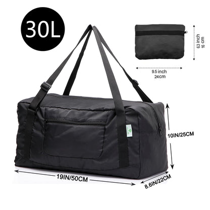 HOLYLUCK Foldable Travel Duffel Bag For Women & Men Luggage Great for Gym (black) One_Size
