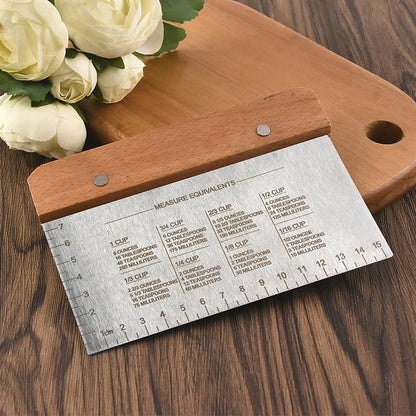 Premium Stainless Steel Dough Cutter and Scraper - Versatile Kitchen Utensil for Bread, Pizza, and Flat Top Griddles - Commercial Grade Bench Scraper and Chopper