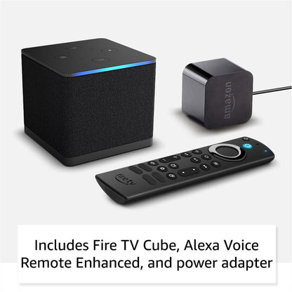 Amazon Fire TV Cube (newest model) with AI-powered Fire TV Search, Hands-free streaming device with Alexa, Wi-Fi 6E, 4K Ultra HD