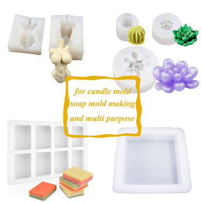 Miraclekoo Silicone Mold Making Kit Liquid Silicone Rubber 15A Platinum Silicone Translucent Mold Making Silicone for Casting Resin Molds, Silicone Molds (7 oz)