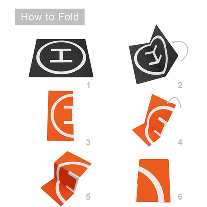 SYMIK LP500 Drone Landing Pad 20 inch (50cm) Double-Sided Waterproof (2x3 fold) Fast-Fold Helipad Weighted Drone Launch Pad for DJI Mavic 4 Pro / Flip / Neo / Mini 4k / Mini 4 Pro / Mini 3 / Air 3S / Avata 2 / Mavic 3 Pro